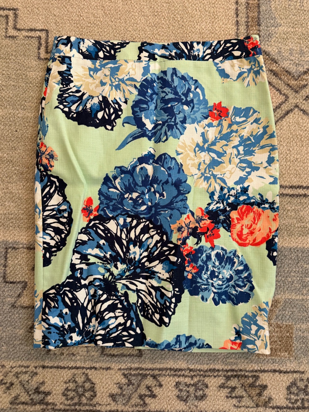 J. Crew Floral Accent Pillow Cover in Blue, Mint & Coral